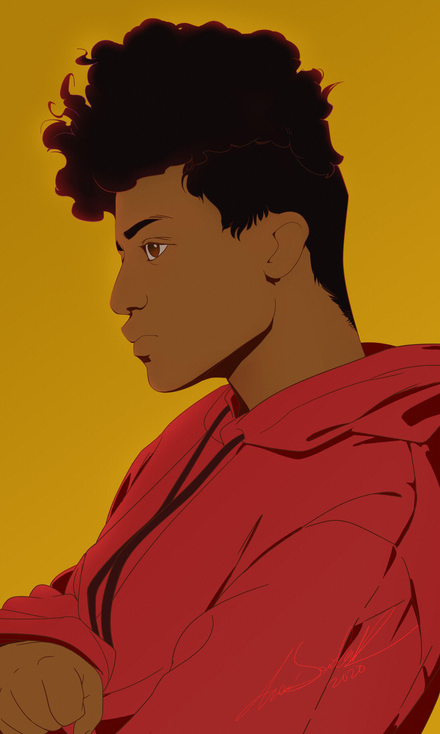 Man in red