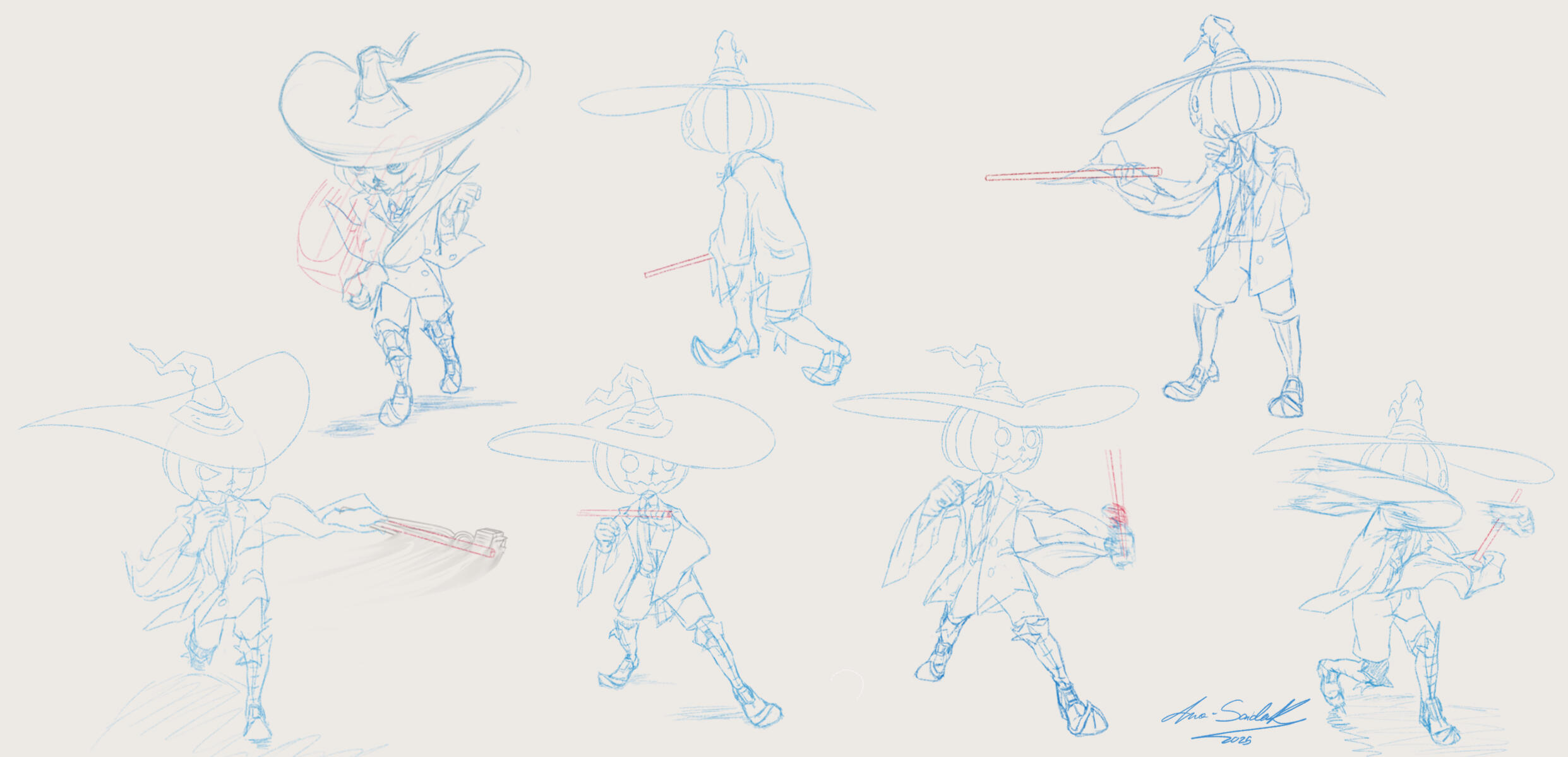 Stan Melee Poses - Sketch phase